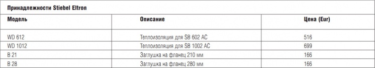 Принадлежности Stiebel Eltron