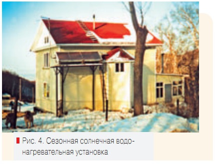 Рис. 4. Сезонная солнечная водо- нагревательная установка