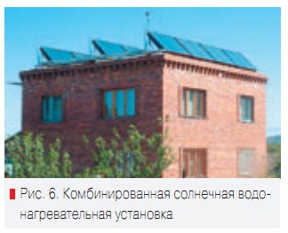 Рис. 6. Комбинированная солнечная водонагревательная установка