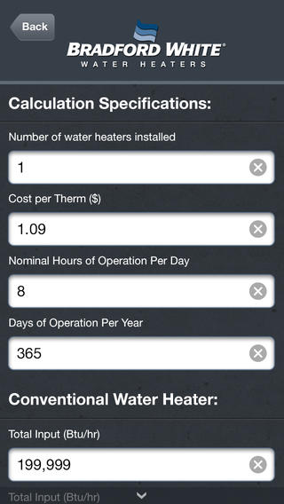 Bradford White eF Series® Efficiency Calculator