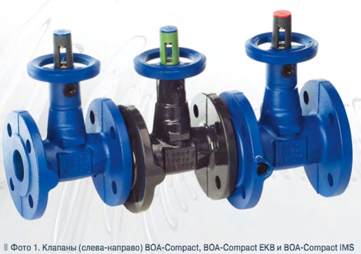 Фото 1. Клапаны (слева-направо) BOA-Compact, BOA-Compact EKB и BOA-Compact IMS
