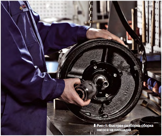 Рис. 1. Быстрая разборка-сборка насоса на площадке