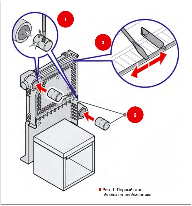 Рис. 1. Первый этап сборки теплообменника