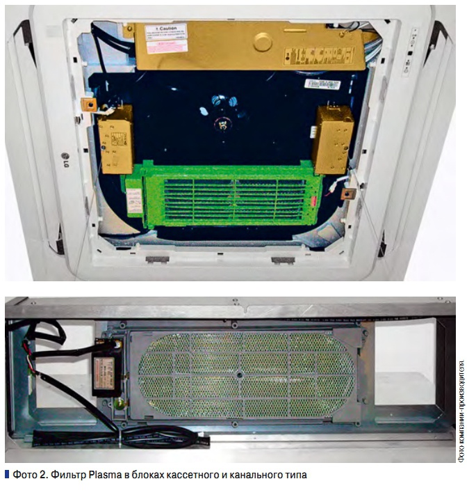 Фото 2. Фильтр Plasma в блоках кассетного и канального типа