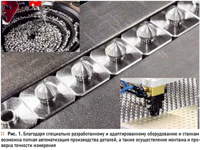Рис. 1. Благодаря специально разработанному и адаптированному оборудованию и станкам возможна полная автоматизация производства деталей, а также осуществление монтажа и проверка точности измерения