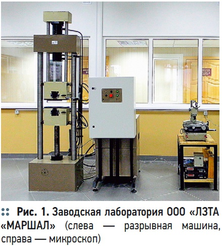Рис. 1. Заводская лаборатория ООО «ЛЗТА «МАРШАЛ»