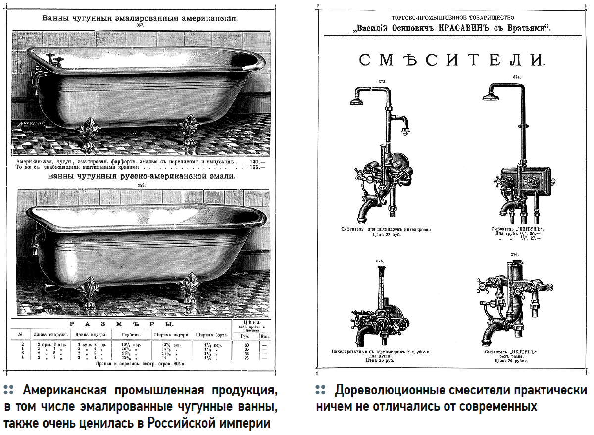 Дореволюционные смесители практически ничем не отличались от современных