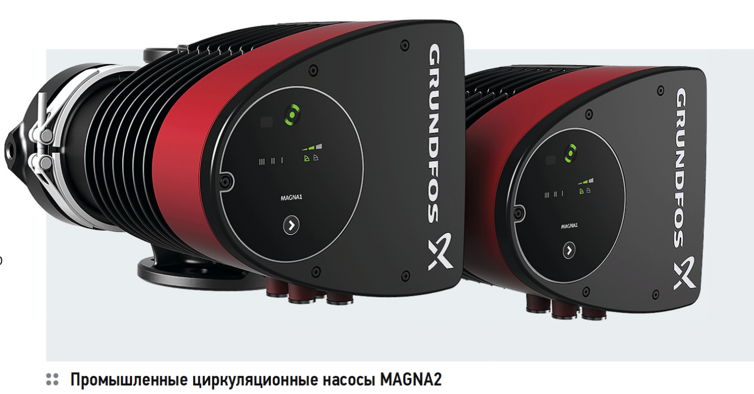 Промышленные циркуляционные насосы Grundfos MAGNA2