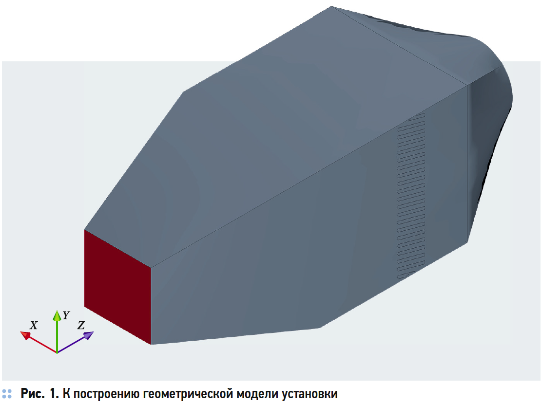 К построению геометрической модели установки