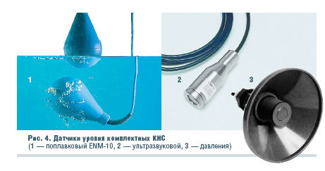 Рис. 4. Датчики уровня комплектных КНС