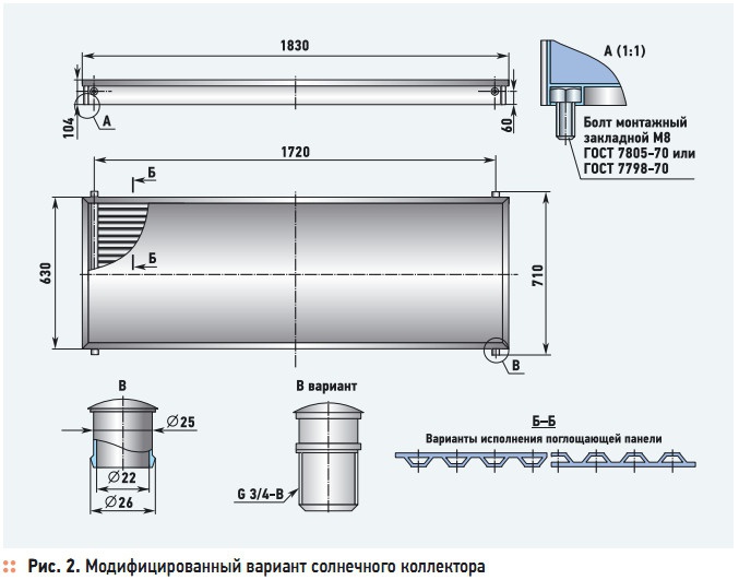 Рис. 2. Модифицированный вариант солнечного коллектора