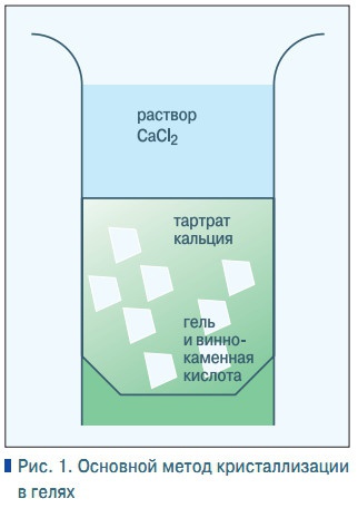 Рис. 1. Основной метод кристаллизации в гелях