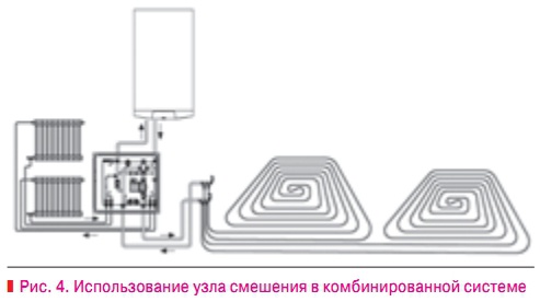 Рис. 4. Использование узла смешения в комбинированной системе