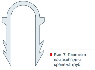 Рис. 7. Пластиковая скоба для  крепежа труб