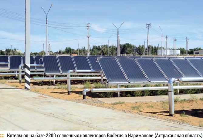Котельная на базе 2200 солнечных коллекторов Buderus в Нариманове (Астраханская область) Котельная на базе 2200 солнечных коллекторов Buderus в Нариманове (Астраханская область)