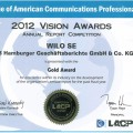 Компания WILO SE удостоилась премии 2012 Vision Award: Золотой годовой отчет 2012