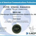 Компания WILO SE удостоилась премии 2012 Vision Award: Золотой годовой отчет 2012