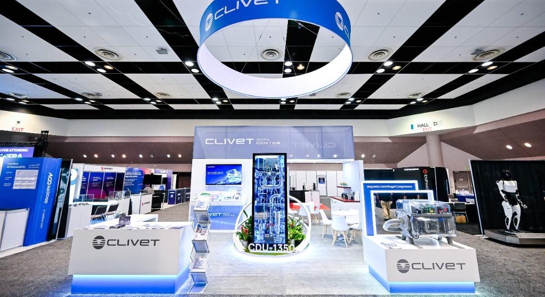 Стенд Clivet Data Center с CDU и компрессором на магнитных подшипниках на AI Infra Summit 2026